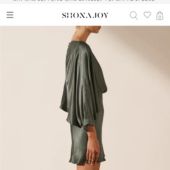 Olive, Satin type material, Shona Joy, short, backless dress. Never worn. - Picture 5 of 6